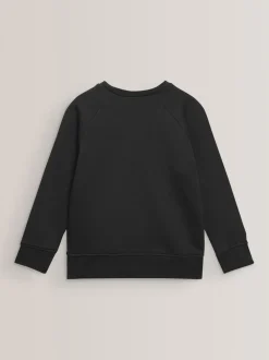Zwart - Schoolsweater met ronde hals (3-17jr)