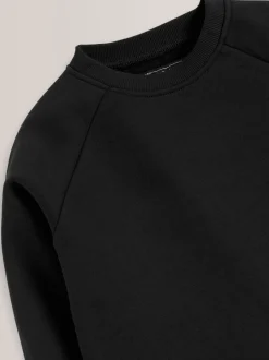 Zwart - Schoolsweater met ronde hals (3-16jr)