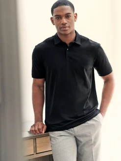 Zwart - Set van 3 jersey poloshirts met korte mouwen