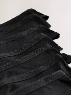 Zwart - Set van 7 slips met hoog katoengehalte