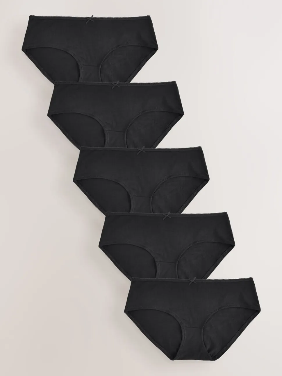 Zwart - Set van 5 slips met hoog katoengehalte