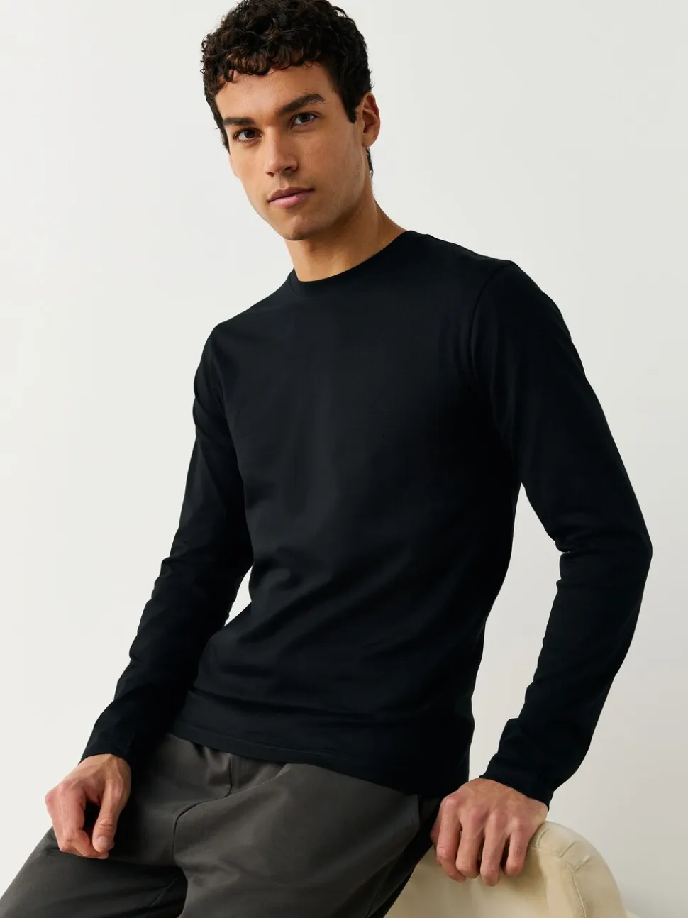 Zwart - Set van 5 T-shirts met lange mouwen en laagjes
