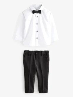 Zwart - Set van blazer, overhemd, broek en vlinderstrik (3 mnd - 9 jr)
