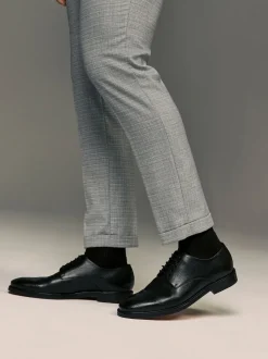 Zwart - Signature - Derby-schoenen met leren zool