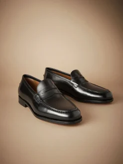 Zwart - Signature - Italiaanse penny-loafers van leer