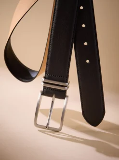 Zwart - Signature Leather Belt With Metal Keeperloop
