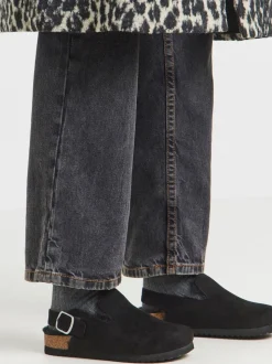 Zwart - Simply Be Fluffy Mules With Back Strap