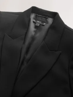 Zwart - Single Breasted Skinny Belt Blazer