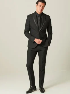 Zwart - Skinny-fit smoking: colbert