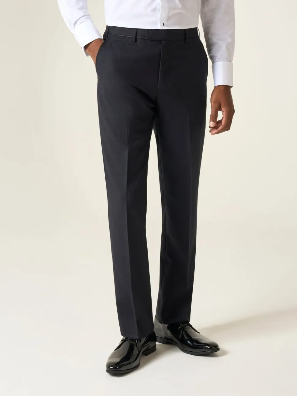 Zwart - Skopes getailleerd Newman-kostuum met ruit: pantalon