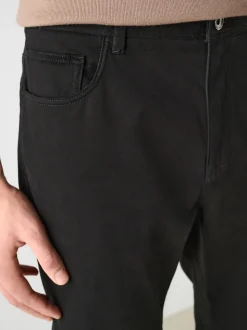 Zwart - Slim Fit - 5 Broek met zakken Soft Touch