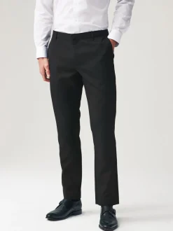Zwart - Slim Fit - 2 Modieuze broeken zonder bandplooi