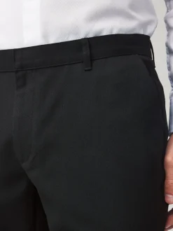 Zwart - Slim Fit - 2 Modieuze broeken zonder bandplooi