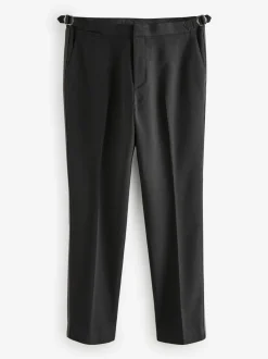 Zwart - Slim Fit - Adjustable Tuxedo Trousers With Wool
