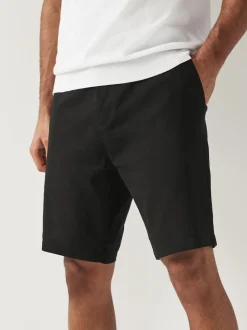 Zwart - Slim Fit - Chinoshort met stretch
