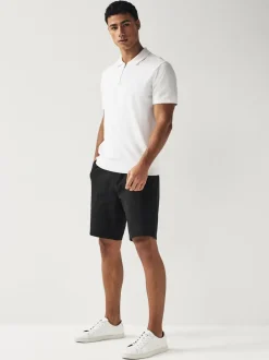 Zwart - Slim Fit - Chinoshort met stretch