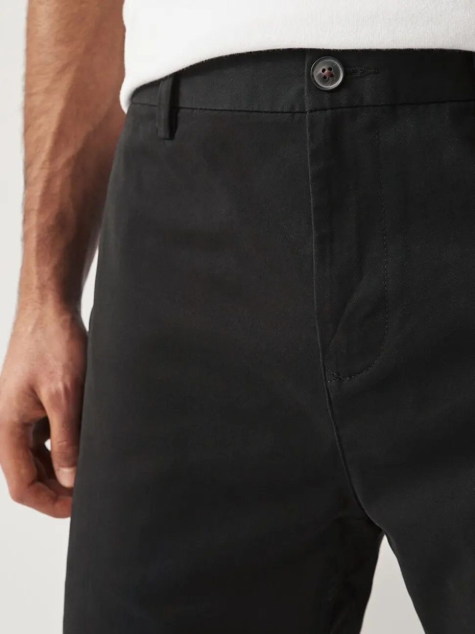 Zwart - Slim Fit - Chinoshort met stretch