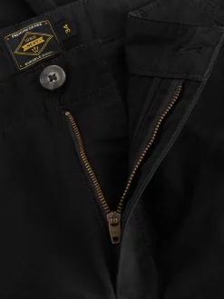 Zwart - Slim Fit - Katoenen cargostretchbroek