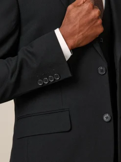 Zwart - Slim Fit - Kostuum met textuur: colbert