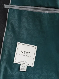 Zwart - Slim Fit - Kostuum met textuur: colbert