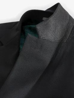Zwart - Slim Fit - Kostuum met textuur: colbert