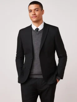 Zwart - Slim Fit - Kostuum met twee knopen: colbert