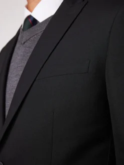 Zwart - Slim Fit - Kostuum met twee knopen: colbert