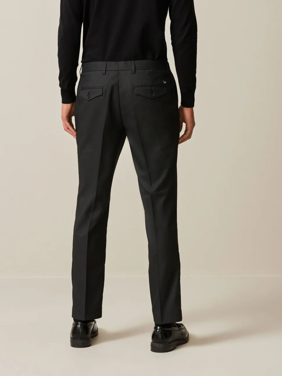 Zwart - Slim Fit - Modieuze broek met textuur