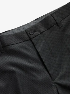 Zwart - Slim Fit - Modieuze broek met textuur