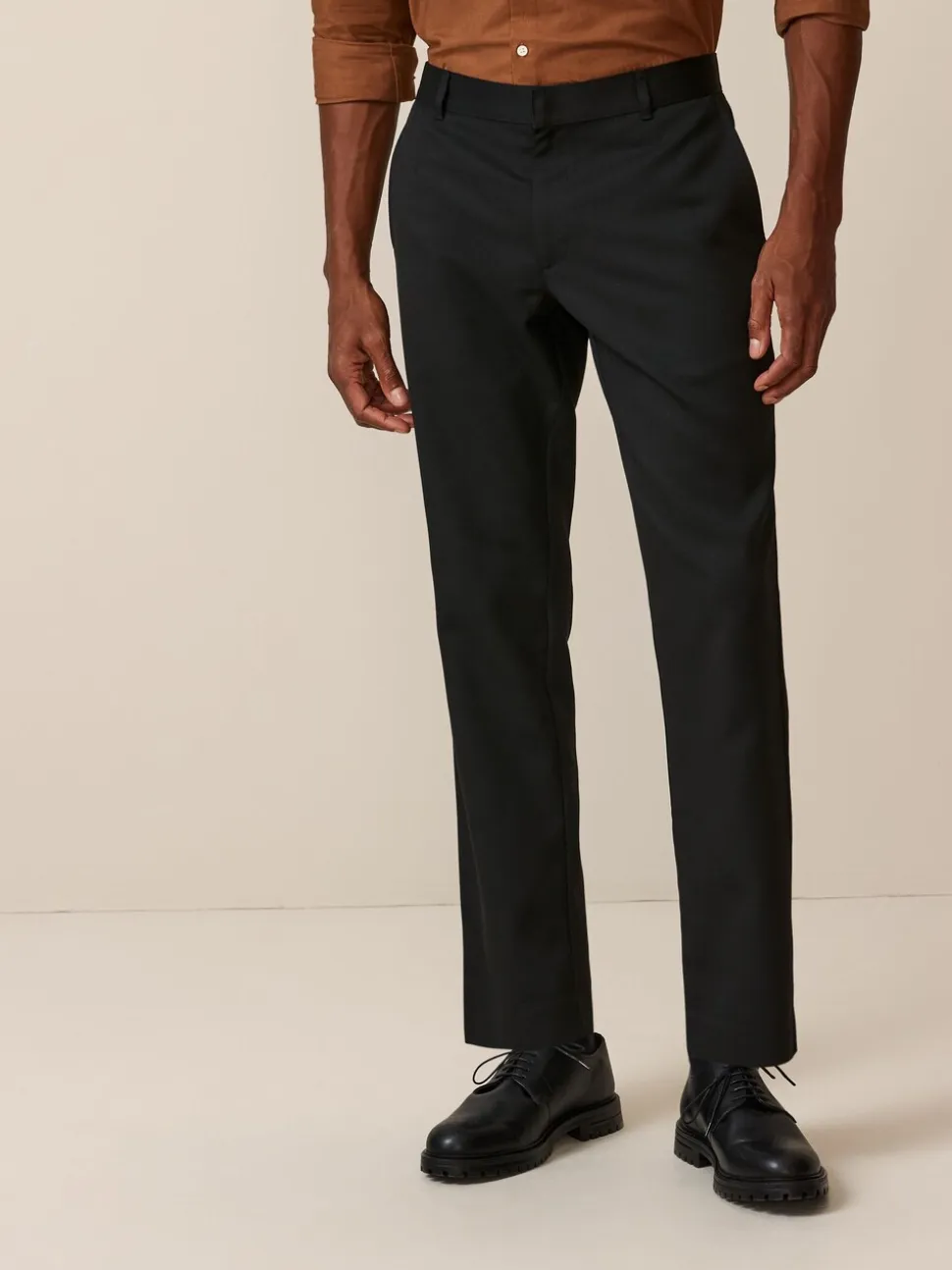 Zwart - Slim Fit - Modieuze broek zonder plooien