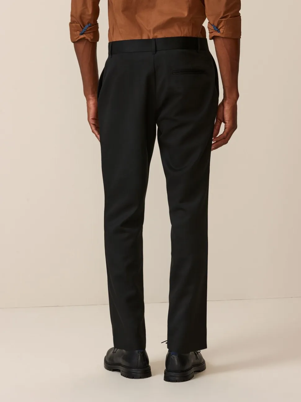 Zwart - Slim Fit - Modieuze broek zonder plooien