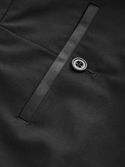 Zwart - Slim Fit - Motionflex Textured Tuxedo Trousers With Side Tape