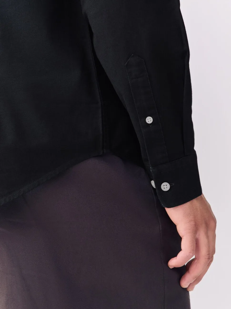 Zwart - Slim Fit - Oxford-hemd met lange mouwen