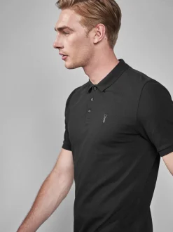 Zwart - Slim Fit - Piqué poloshirt met korte mouwen