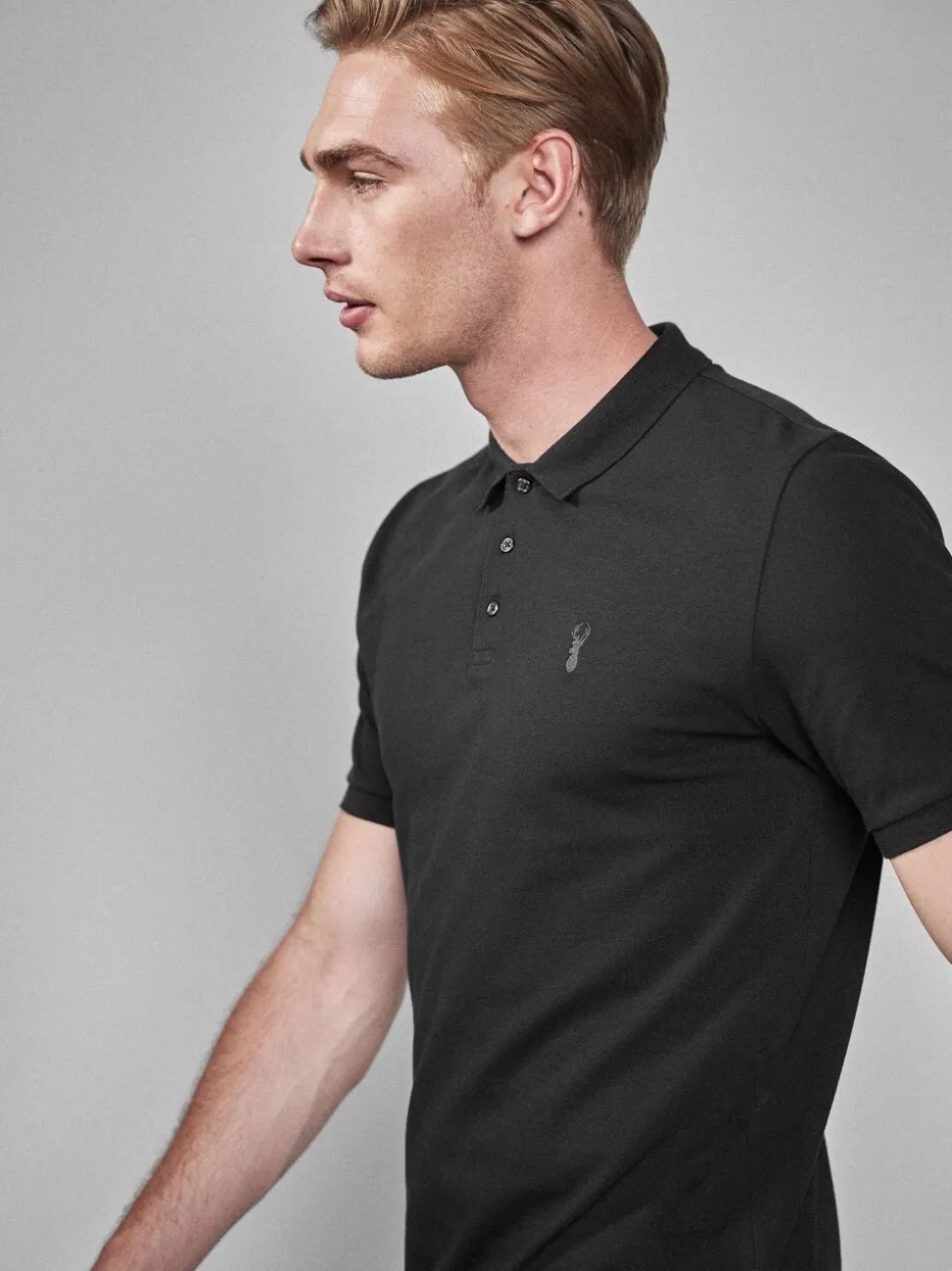 Zwart - Slim Fit - Piqué poloshirt met korte mouwen