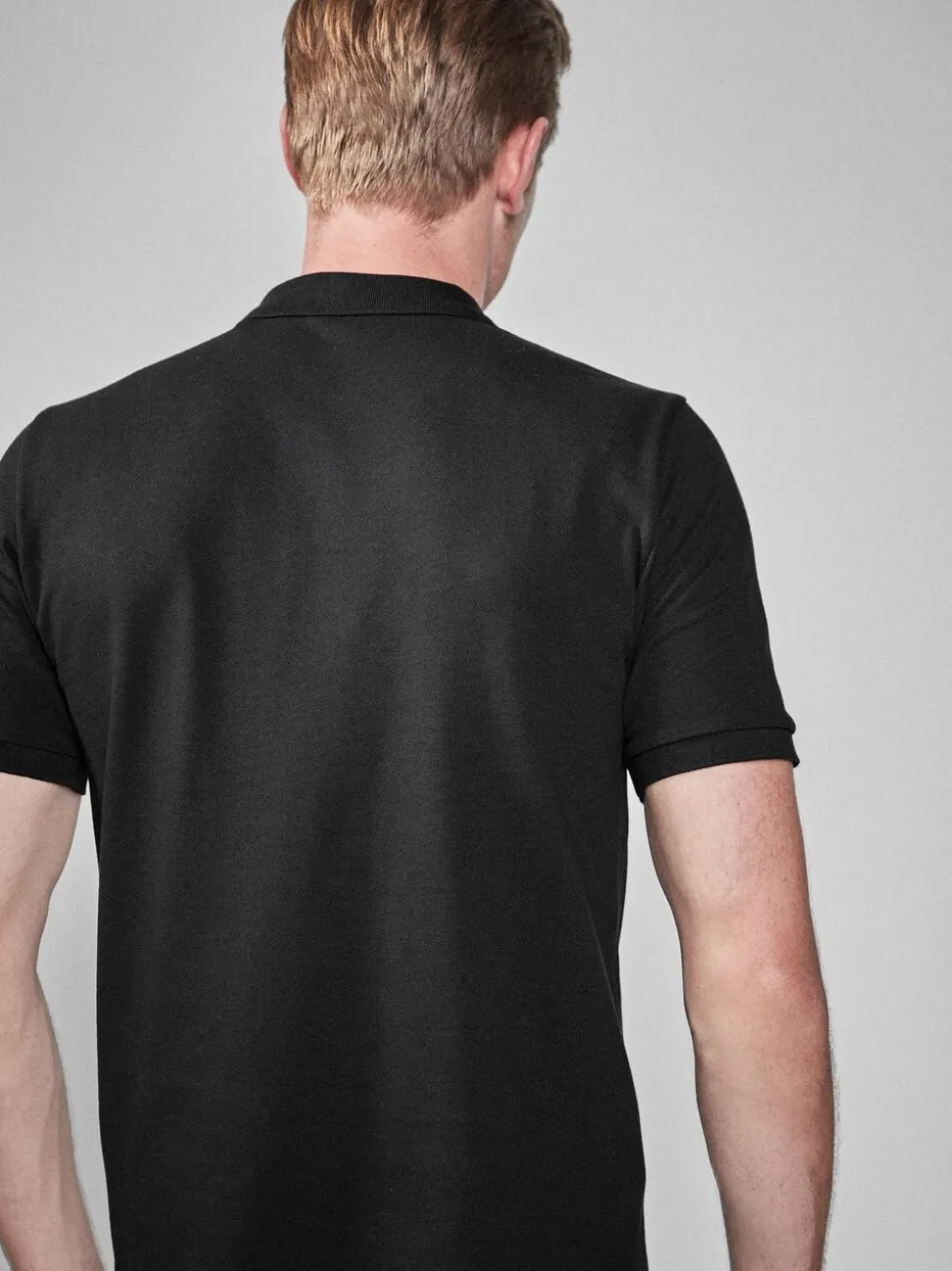 Zwart - Slim Fit - Piqué poloshirt met korte mouwen