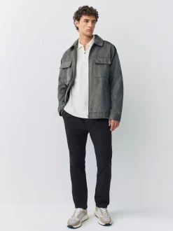 Zwart - Slim Fit - Pleated Stretch Chinos Trousers With Elasticated Waist