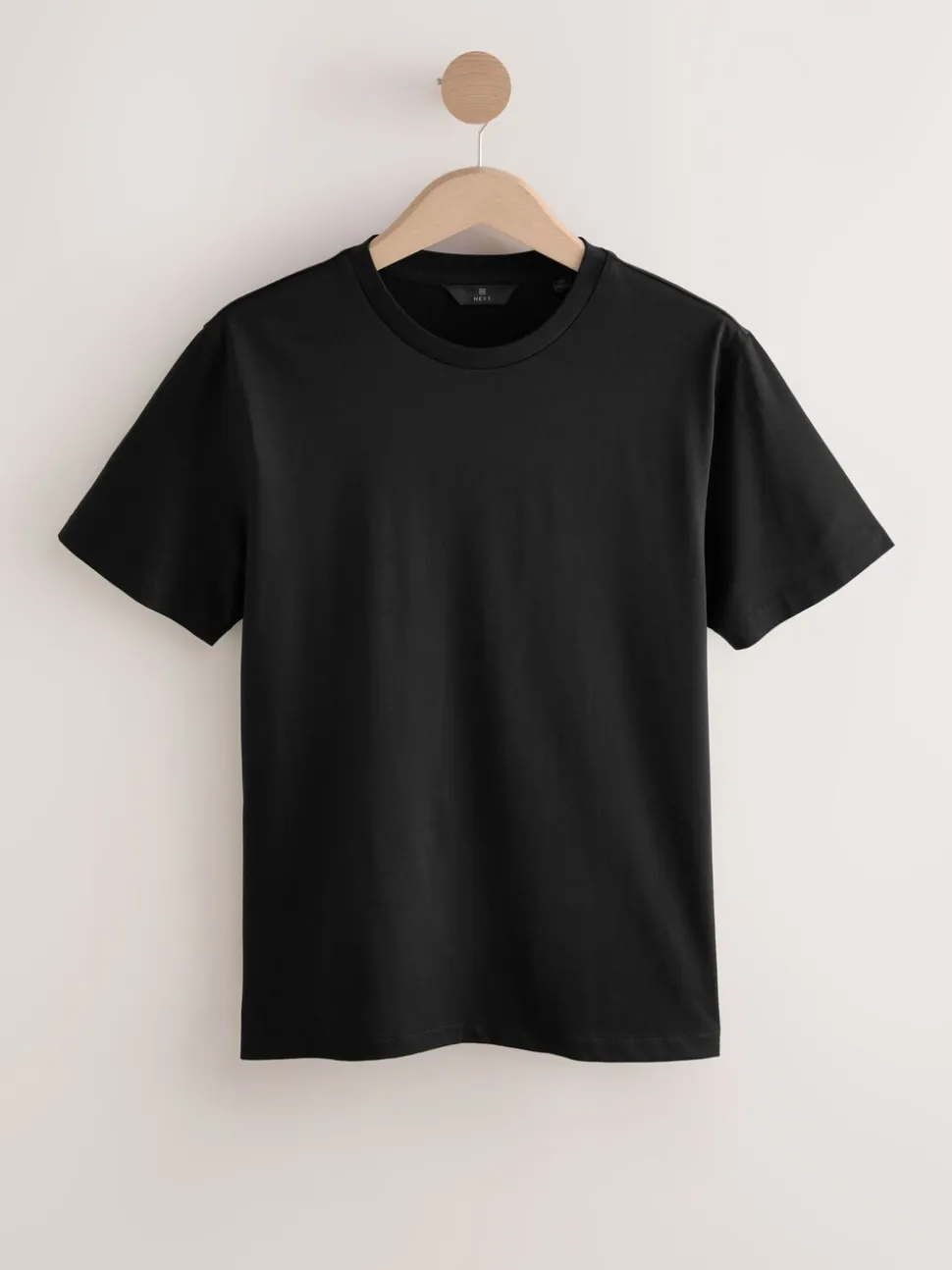 Zwart - Slim Fit - Signature SUPIMA® katoenen T-shirt met ronde hals