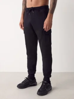 Zwart - Slim Fit - Slim Fit Brushback Heavyweight Cargo Joggers