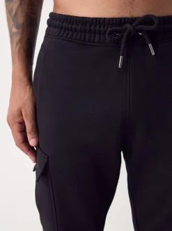 Zwart - Slim Fit - Slim Fit Brushback Heavyweight Cargo Joggers