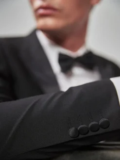 Zwart - Slim Fit - Smoking: colbert