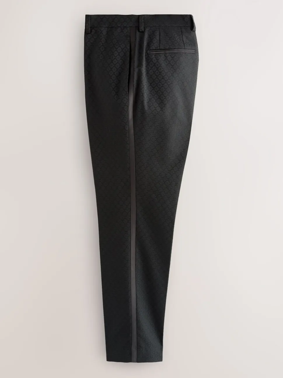 Zwart - Slim Fit Jacquard Suit Trousers