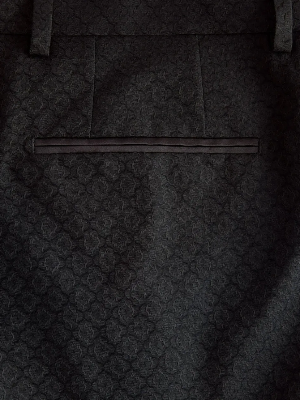 Zwart - Slim Fit Jacquard Suit Trousers
