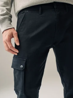 Zwart - Slim Fit Motionflex Strech Cargo Trousers