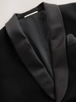 Zwart - Slim Fit Sequin Tuxedo Suit Jacket