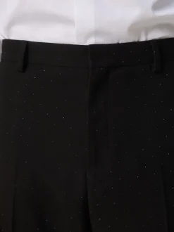 Zwart - Slim Fit Sequin Tuxedo Suit Trousers