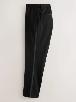 Zwart - Slim Fit Sequin Tuxedo Suit Trousers