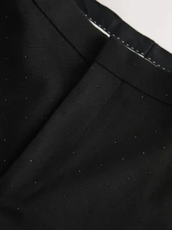 Zwart - Slim Fit Sequin Tuxedo Suit Trousers