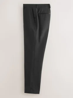 Zwart - Slim Fit Signature Nova Fides 100% Italian Wool Tuxedo Suit Trousers