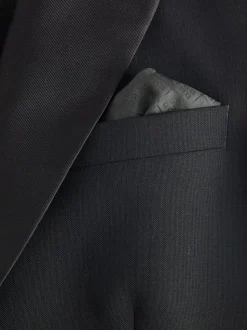 Zwart - Slim Fit Signature Nova Fides 100% Italian Wool Tuxedo Suit Jacket